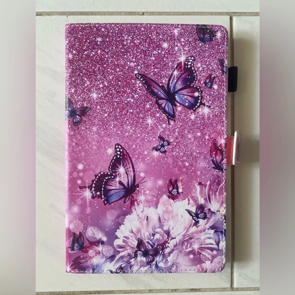 BYCeKe : Pink and Purple Butterfly Tablet Case for iPad 10th-11th generation